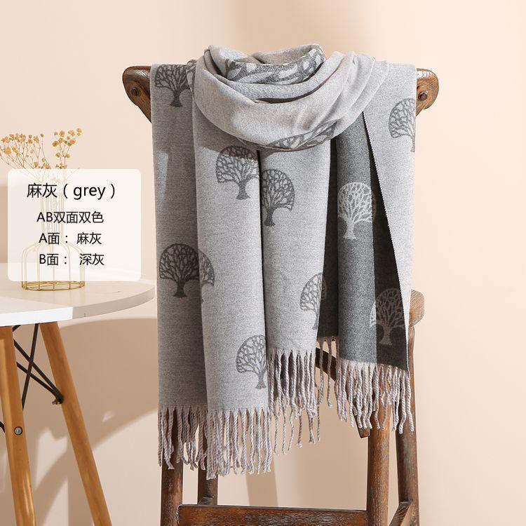 2024 Autumn And Winter New Thickened And Extended Cashmere Scarf Versatile Women'S Warm Neck Protection Scarf Double Sided Scarf Shawl