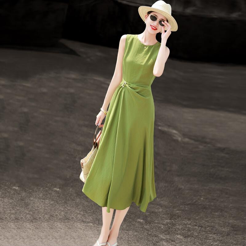 Lanseer Women's Elegant Lyocell A-Line Midi Dress