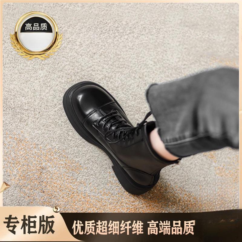 

Женские ботинки Martin на толстой подошве 2024 года, новые осенние жареные уличные короткие ботинки коричневого цвета, тонкие эластичные ботинки Maillard, одинарные ботинки 35