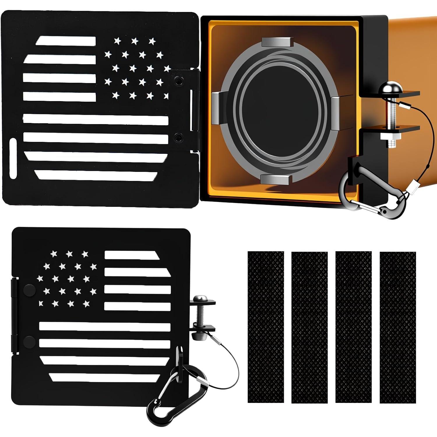 

2 Pack Aluminum RV Bumper End Cap forSquare Camper Bumpers, Sewer Hose Storage Covers with Vent Holes, Travel Trailer Motorhome Outdoor Accessories чёрный