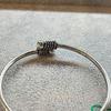[Arif] Silver Bangle Tribal Silver925 Indian Jewelry Wrap Bracelet Unisex Women Men Handmade One-of-a-Kind 925 Sterling Silver Emerald