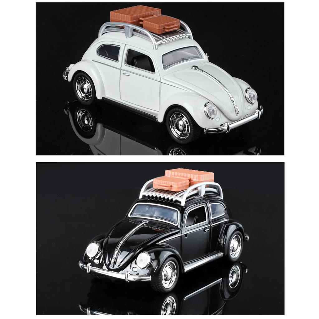 1/32 Beetle 1995 Classic Car Alloy Car Model Sound and Light Pull Back Children's Toy Collectibles Birthday Gift