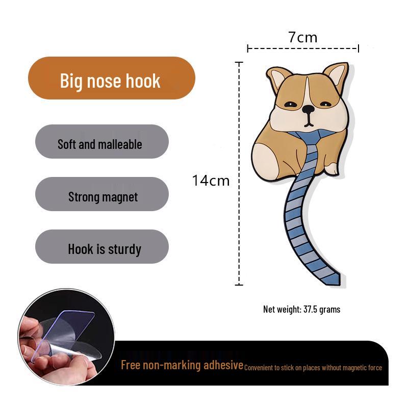 Nordic Cartoon Fridge Magnet Hooks: Cute, Creative 3D Stereo Decoration with Strong Magnetic Hold.