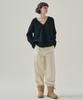 Deuloupisumeon Curved Corduroy One-Pleat Slacks [Brown]
