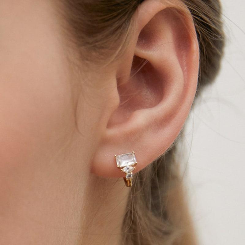 

TATIANA (925 Silver) Illumi Link Hoop Earrings EC3155 Gold Plated