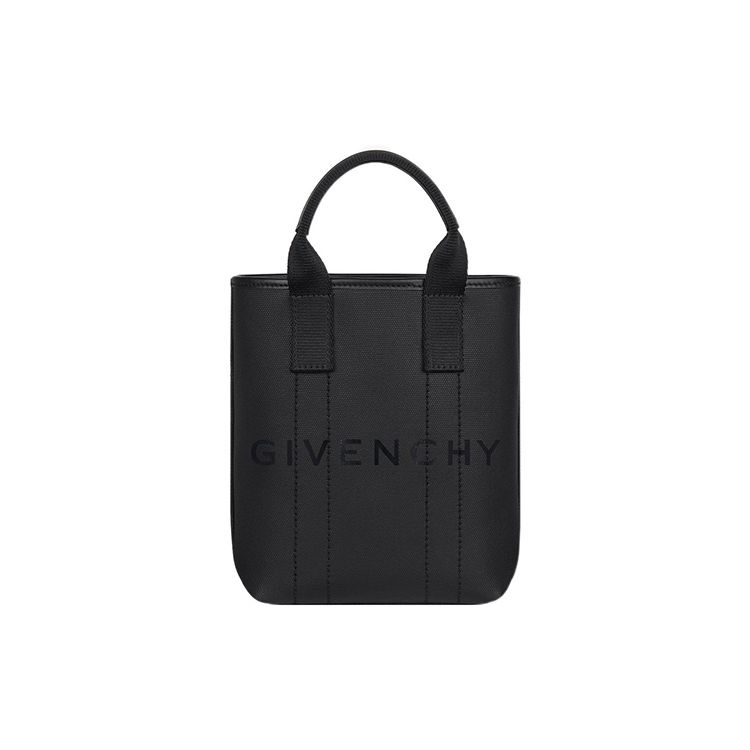 Givenchy Letter Logo Adjustable Detachable Shoulder Strap Solid Color Coated Canvas Tote Shopping Bag Men tote Black BKU03SK1PH-001