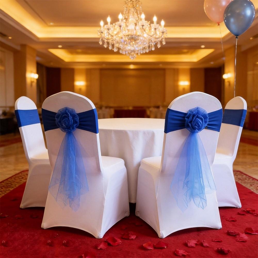 Stretch Chair Bow Tie Ready Made Spandex Stretch Cover Elegant Chair Sashes  Banquet Setting