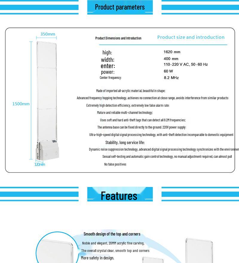 High-Grade Acrylic Clothing Anti-Theft Alarm System for Supermarkets