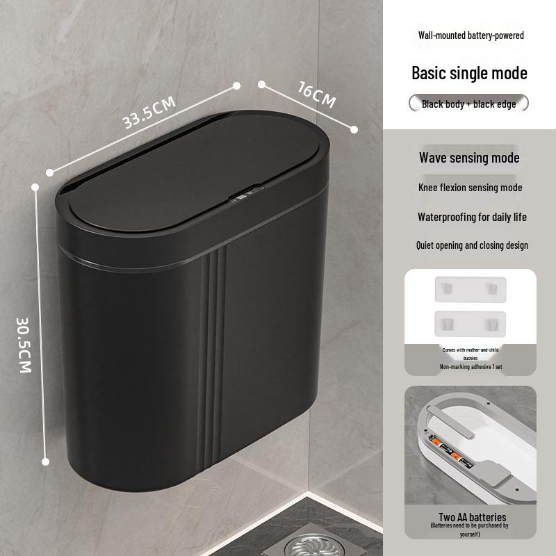 2025 Smart Wall-Mounted Automatic Flip-Top Trash Can for Kitchen & Bathroom
