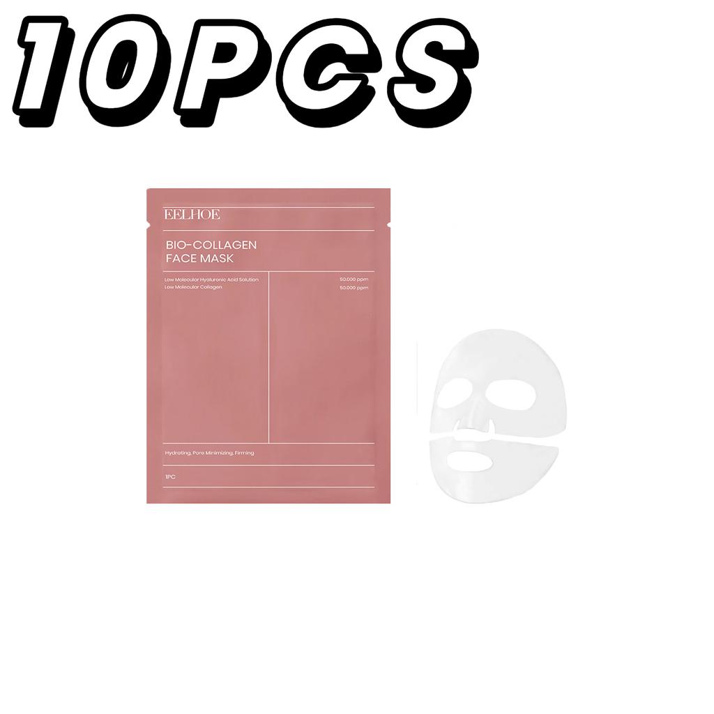 10pcs Collagen Face Mask Moisturizing Oil-Control Brightening Skincare Hydrating Shrink Pores Sheet Mask Beauty Skin Care