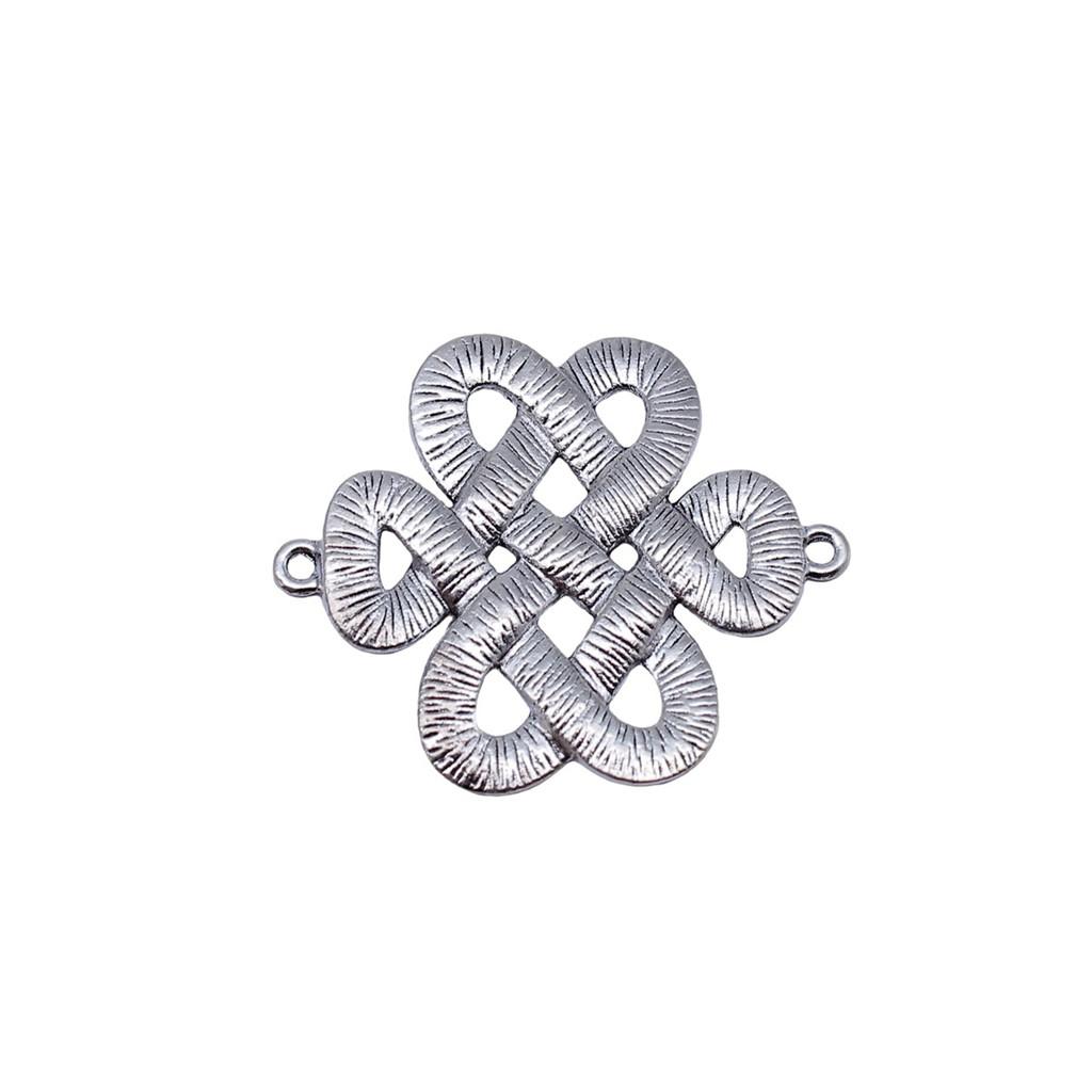 Chinese Knot Charms Antique Alloy Pendants For Traditional Lucky Jewelry