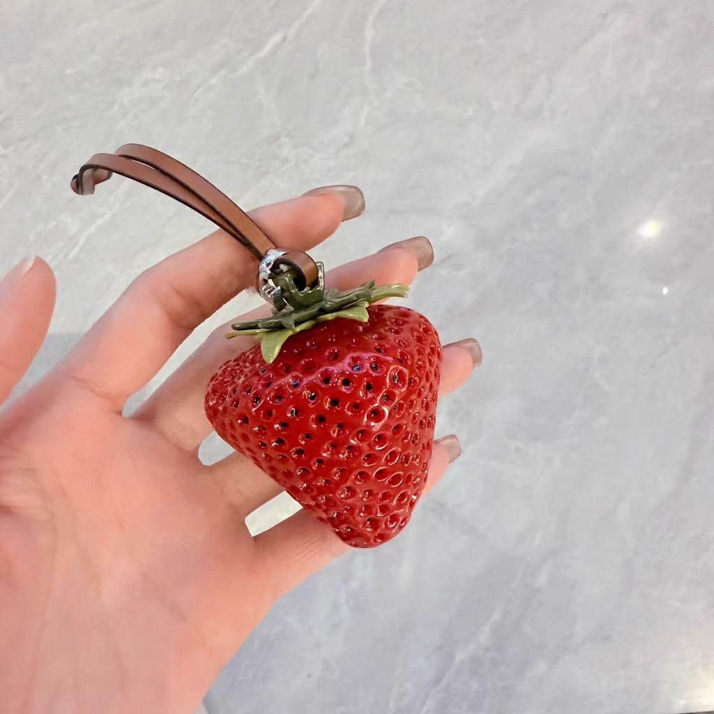 New Berry Raspberry Blackberry Tomato Cowhide Bag Charm For Women's Bag Fashion Decoration Pendant Hanging Bag Accessories