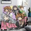 1PC Cardcaptor Sakura Patterned Flannel Blanket Suitable For All Seasons For Home Decor Warmth And Comfort Gifts Holiday Present