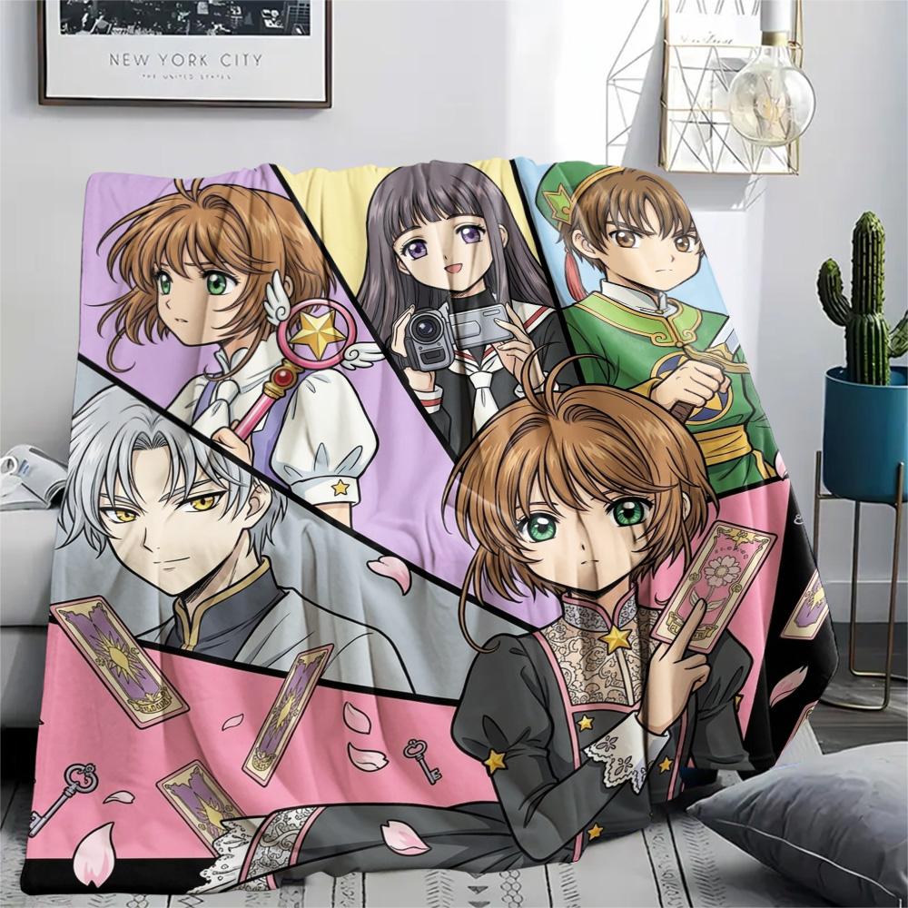 1PC Cardcaptor Sakura Patterned Flannel Blanket Suitable For All Seasons For Home Decor Warmth And Comfort Gifts Holiday Present