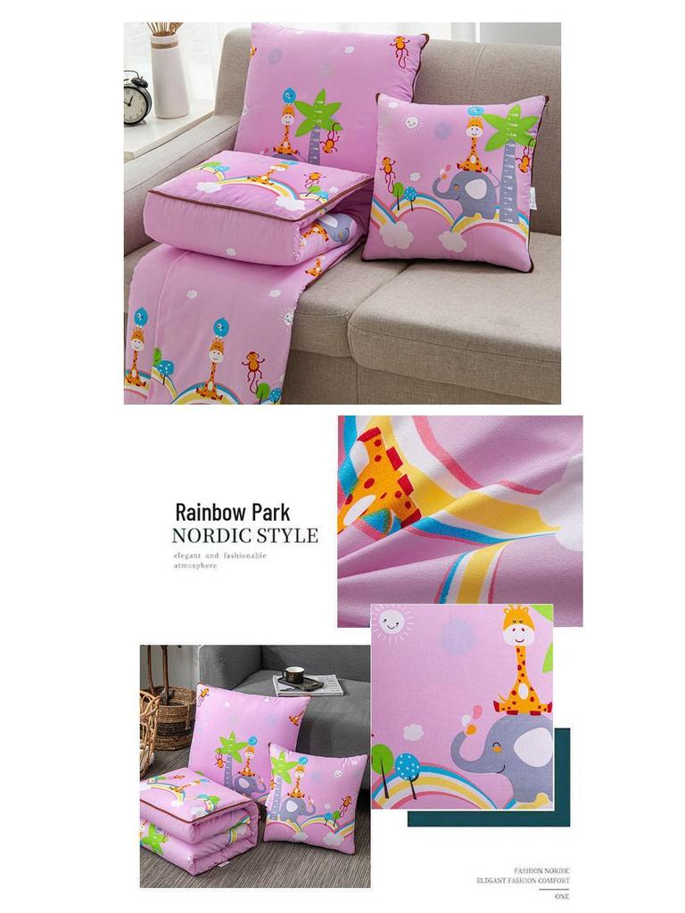 Foldable Multifunctional Nap Cushion: Pillow & Blanket for Car & Office