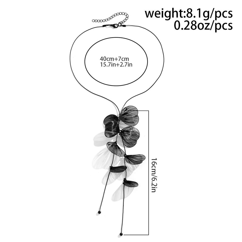 Charm-Ohrringe, lange Quasten, Halskette, Damen-Set, romantisch, elegant, Ginkgo-Blatt-Anhänger, Schmuck-Set, geometrisch, Urlaubsparty, Geschenk-Accessoires