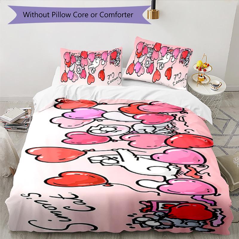 Simon's Katze 3-teiliges Bettwäsche-Set Bettbezug Verschluss Enthält 1 Bettbezug & 2 Kissenbezüge für Alle Jahreszeiten Schlafzimmer Zuhause Wohnheim Dekor