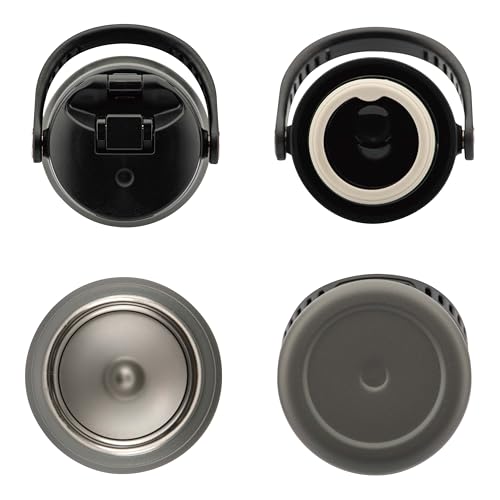 Captain Stag HD One-Touch Sports Bottle, 600ml, Gray, UY-7097, Double Stainless Steel, Vacuum Insulated, Keeps Hot or Cold