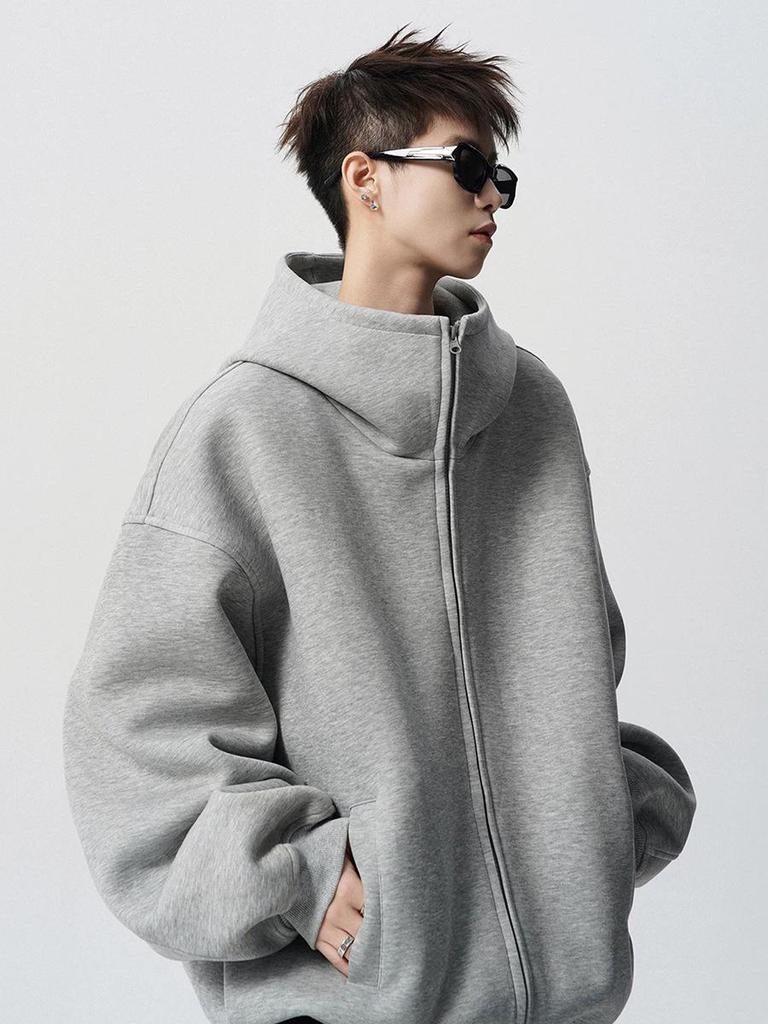 American Men's Retro Heavyweight Hoodie: Casual Autumn Streetwear, Versatile Loose-Fit Jacket, Trendy High-Street Couple's Cardigan.