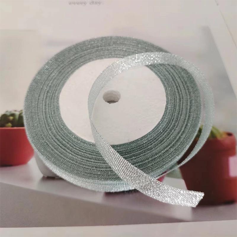 22m Złota i Srebrna Wstążka do Pakowania Prezentów i Dekoracji Tortów, 1cm Szeroka