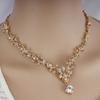 Rhinestone Bridal Jewelry Sets Shiny Necklace Earring Set  Valentine Day Gifts