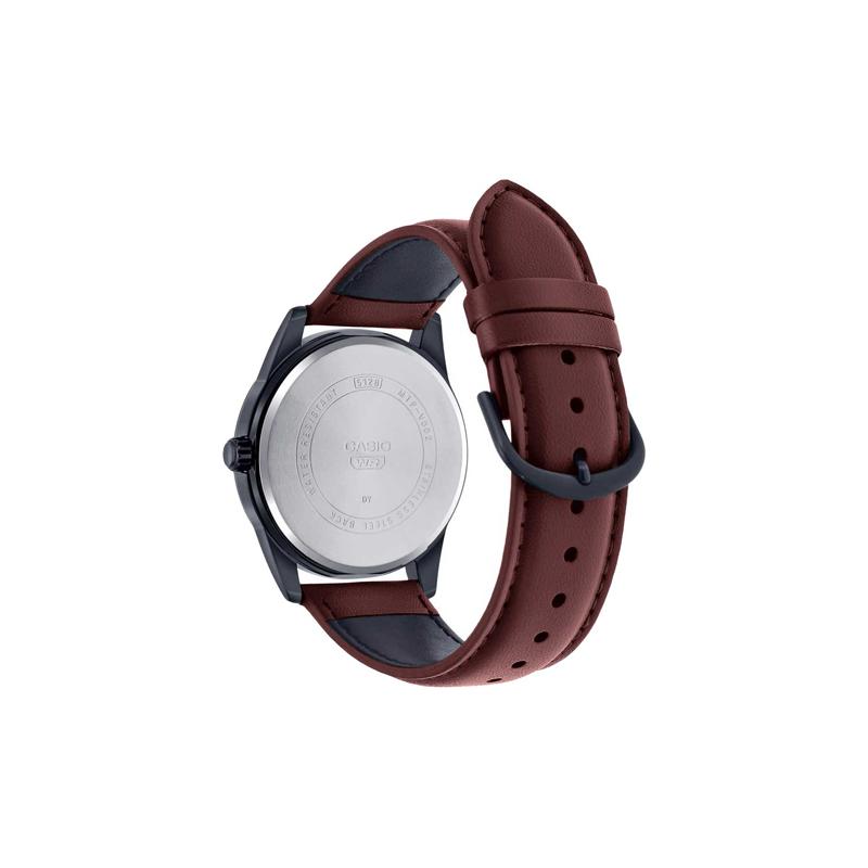 Casio STANDARD Series Men's Analog Watch Series Classic Casual Date Display Waterproof Quartz Movement Leather Strap Japanese and Korean MTP-VD02BL-5E