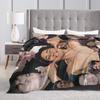 Hudson Williams Blankets Flannel Textile Decor  Breathable Lightweight Throw Blankets for Sofa Travel Bedspreads