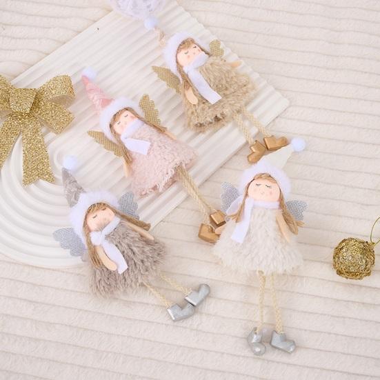 Christmas Angel Doll Decoration Plush Angel Christmas Tree Hanging Ornaments for Christmas Party New Year Wedding Valentine's Day Decoration