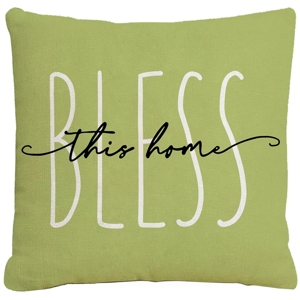 Spring Green Floral Print Pillowcase Home Sofa Cushion Pillowcase