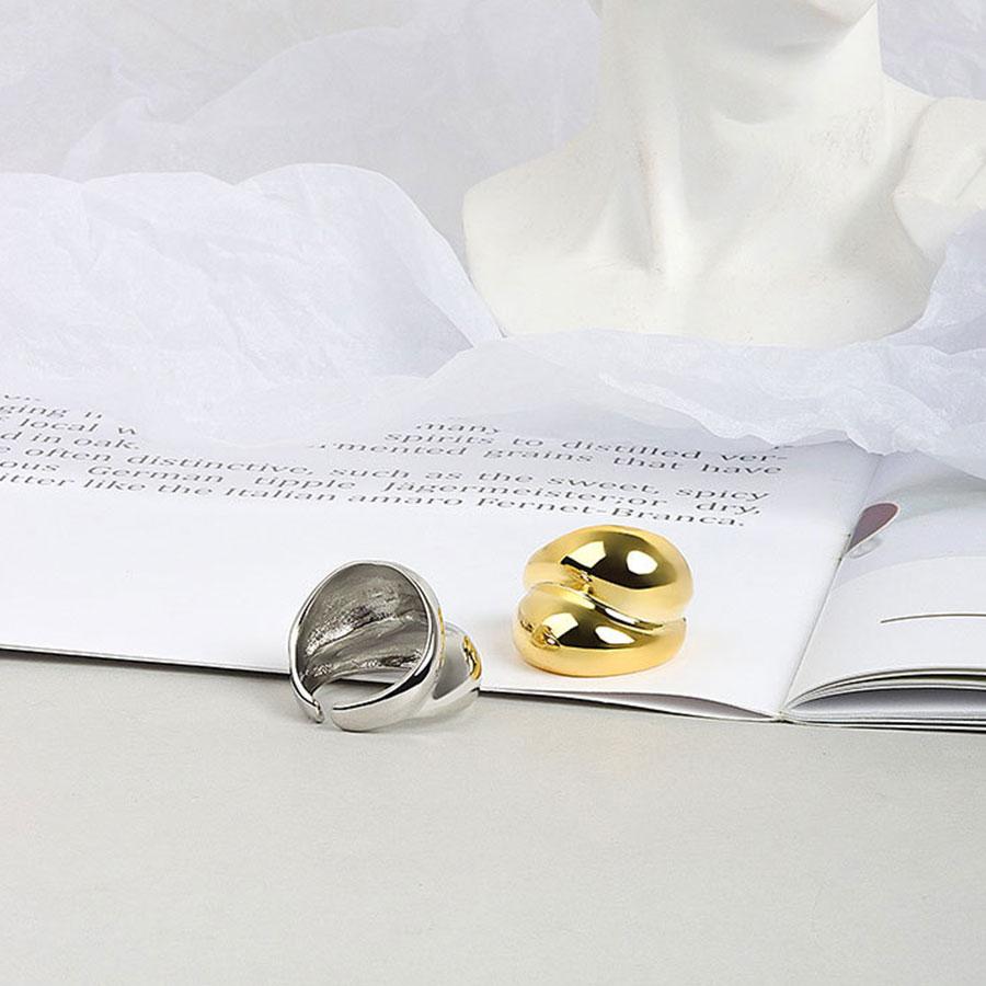 Thick Double Domed Gold Plated Amorphous Open Ring Popular Custom Fine Jewelry Rings