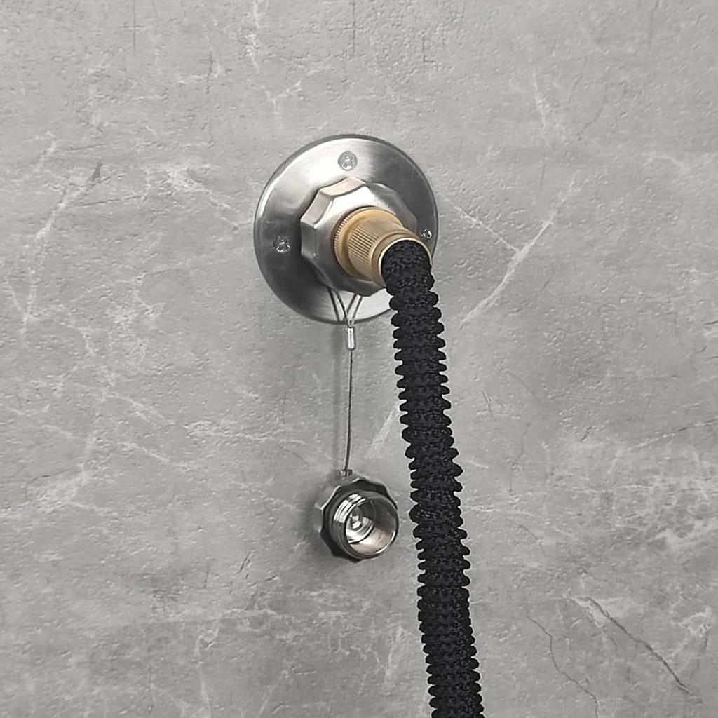 Metal RV City Water Inlet, RV Water Inlet Connection with Check Valve, RV City Water Fill Inlet Replacement Flange Fresh Water Inlet for Motorhome