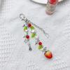 Handmade Keychain Strawberry/Peach Charm Key Chain Colorful Beaded Keyring Charm
