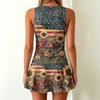 Sleeveless Tank Dress with Flag and Sunflower Print Casual Fit Flared Hem Lightweight Soft Fabric Summer Wear for Women Juniors