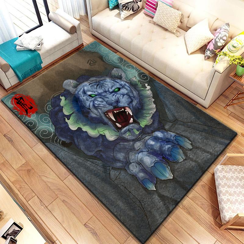 Twelve Chinese Zodiac Animals Painting Carpet for Living Room Large Area Rug Black Soft Carpet Home Decoration Mats Boho Rugs
