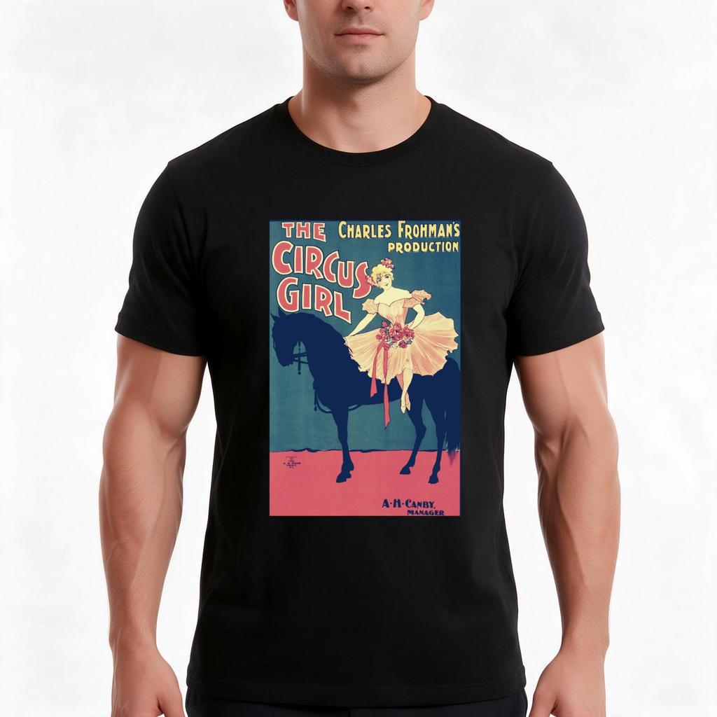 The Circus Girl Tshirt Summer Casual Cotton Tee Oversized Streetwear Tops Vintage Graphic Print Loose Fit Short Sleeve