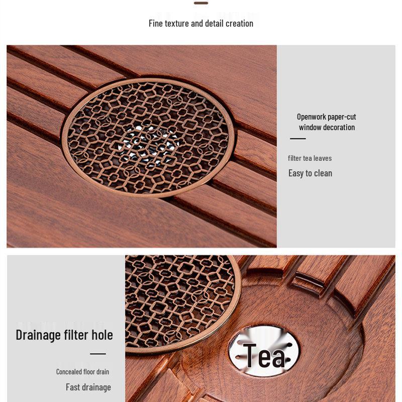 Rosewood Solid Wood Tea Tray - Elegant Chinese Tea Table & Brewing Set