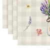 Decorative Floral Pattern Wearable Seasonal Spring Burlap Table Runners for Easter Dining Room