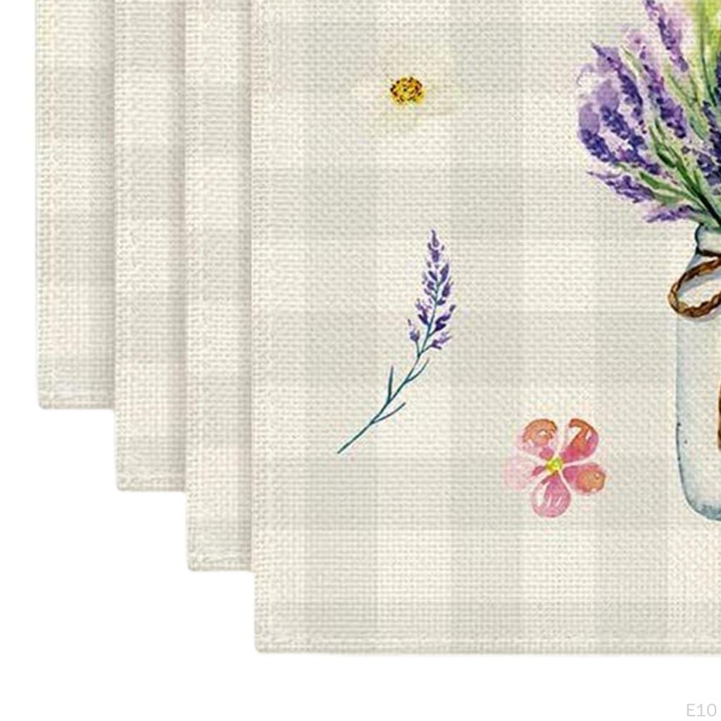 Decorative Floral Pattern Wearable Seasonal Spring Burlap Table Runners for Easter Dining Room