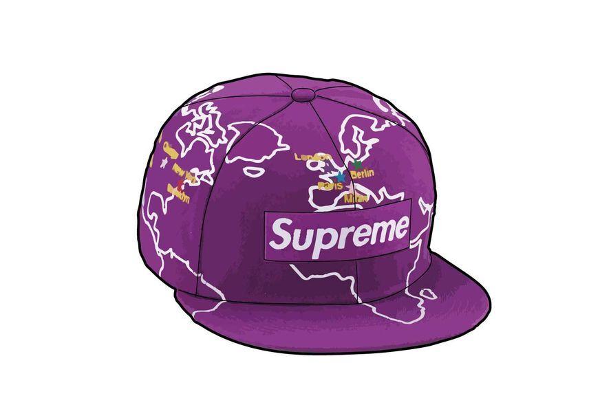 Supreme Worldwide Box Logo New Era Purple 7 5/8