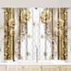 Two pieces pieces of Classic Vintage gold Diamond Roses printing curtain - polyester material - suitable for bedroom living room study room anti