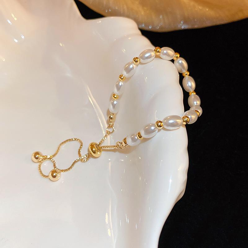 French light luxury zircon pearl broken silver bracelet, niche simple and versatile bracelet, bracelet, summer women's jewelry.