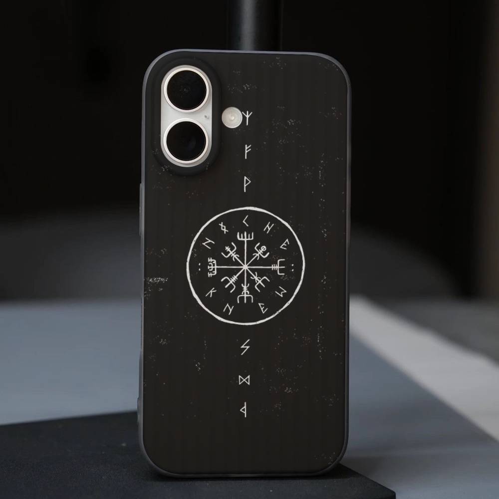 V-Viking Logo V-Vegvisir Luxury Phone Case For IPhone 17 Air 16 15 14 13 12 11 Pro Max Pro Plus Ripple Shockproof
