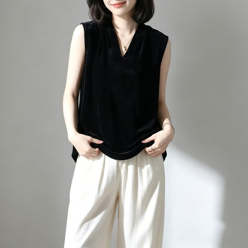 Women's Mulberry Silk Velvet Vest