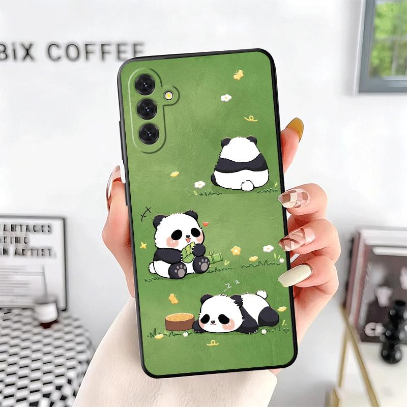 Cute Cartoon Panda Soft Phone Case for Samsung A17 A37 A57 A16 A26 A36 A56 A15 A25 A35 A55 A14 A24 A34 A54 A13 A23 A33 A53 A52 A