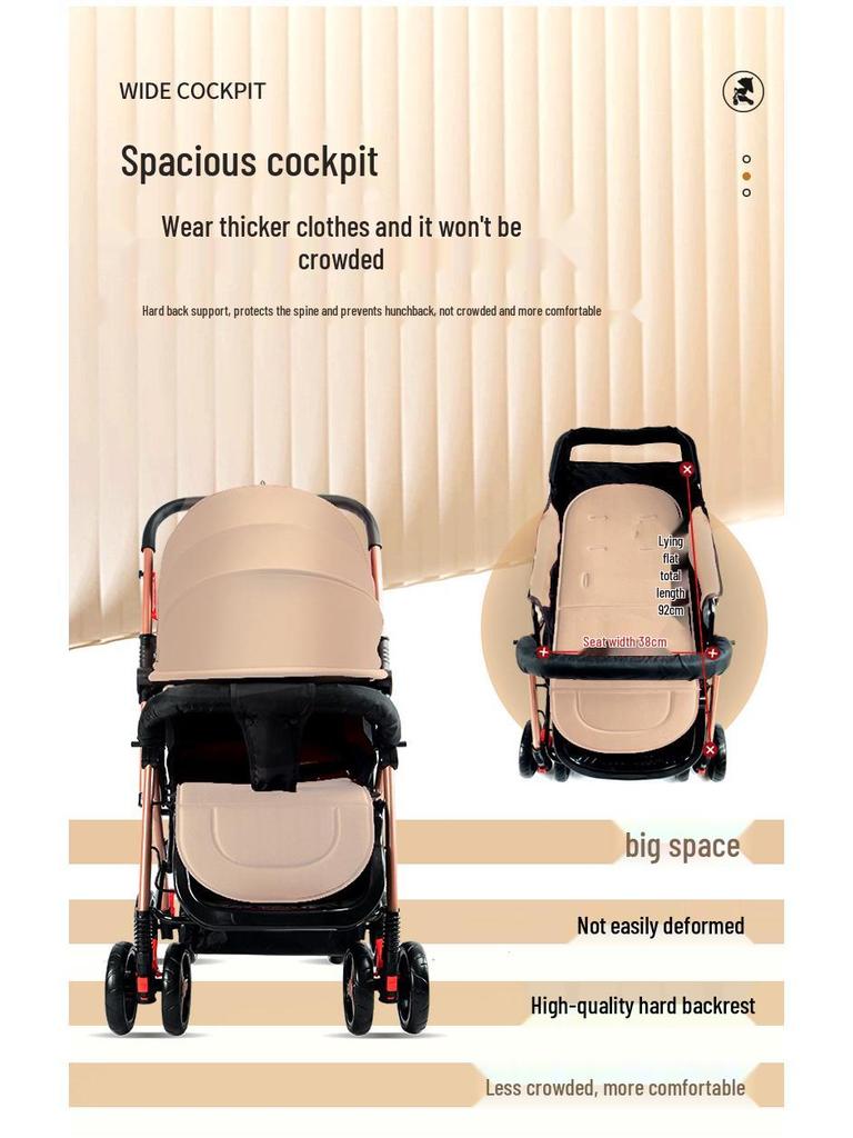 Lightweight, High Landscape, Two-Way Folding Baby Stroller