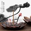 RICISUNG Incense Burner, Lotus Flower Incense Holder, Alloy Incense Burner, Incense Stick Holder, Buddhist Altar Plate, Incense Stand, Incense Stick