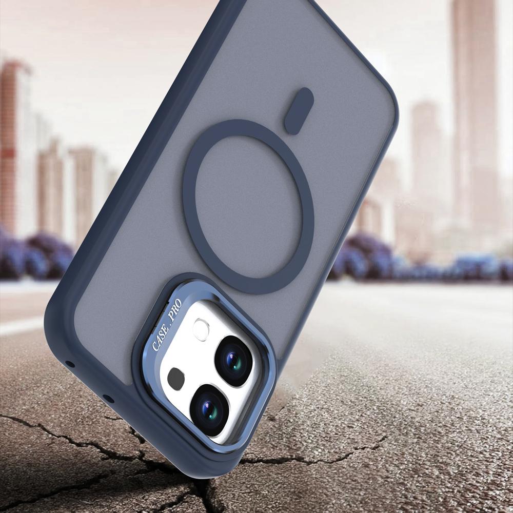 KEYSION Lens Stand Magnetic Phone Case for MagSafe for OPPO A6 Pro 5G Matte Translucent Shockproof Back Cover for OPPO A6 Pro