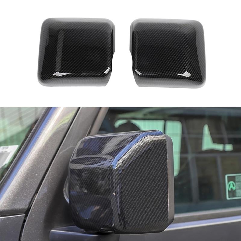 For Jeep Wrangler JL Gladiator JT 2018     Car Rearview Mirror Cover ABS Carbon Fiber Protect Stickers Auto Part