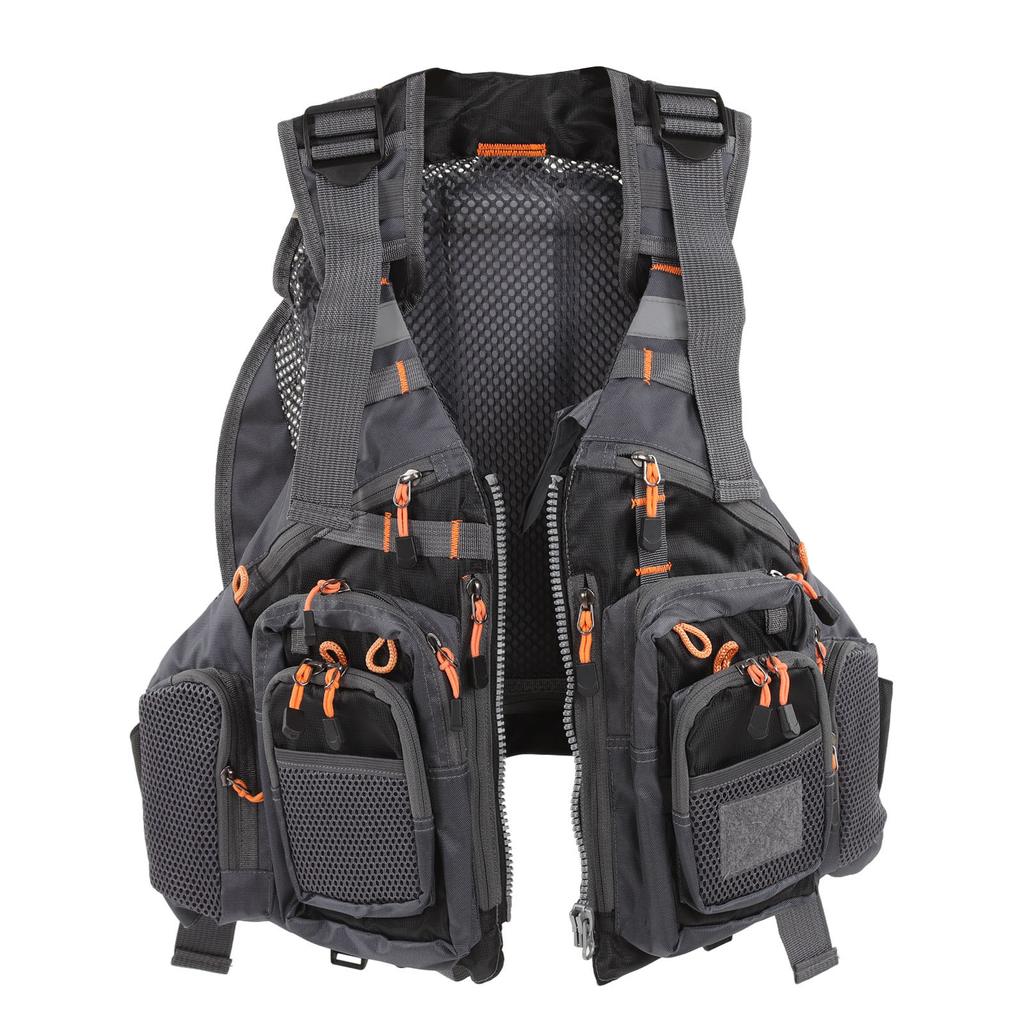 Fishing Vest Backpack Adjustable Shoulder Straps and Belt Black Average Size for Men and Women
