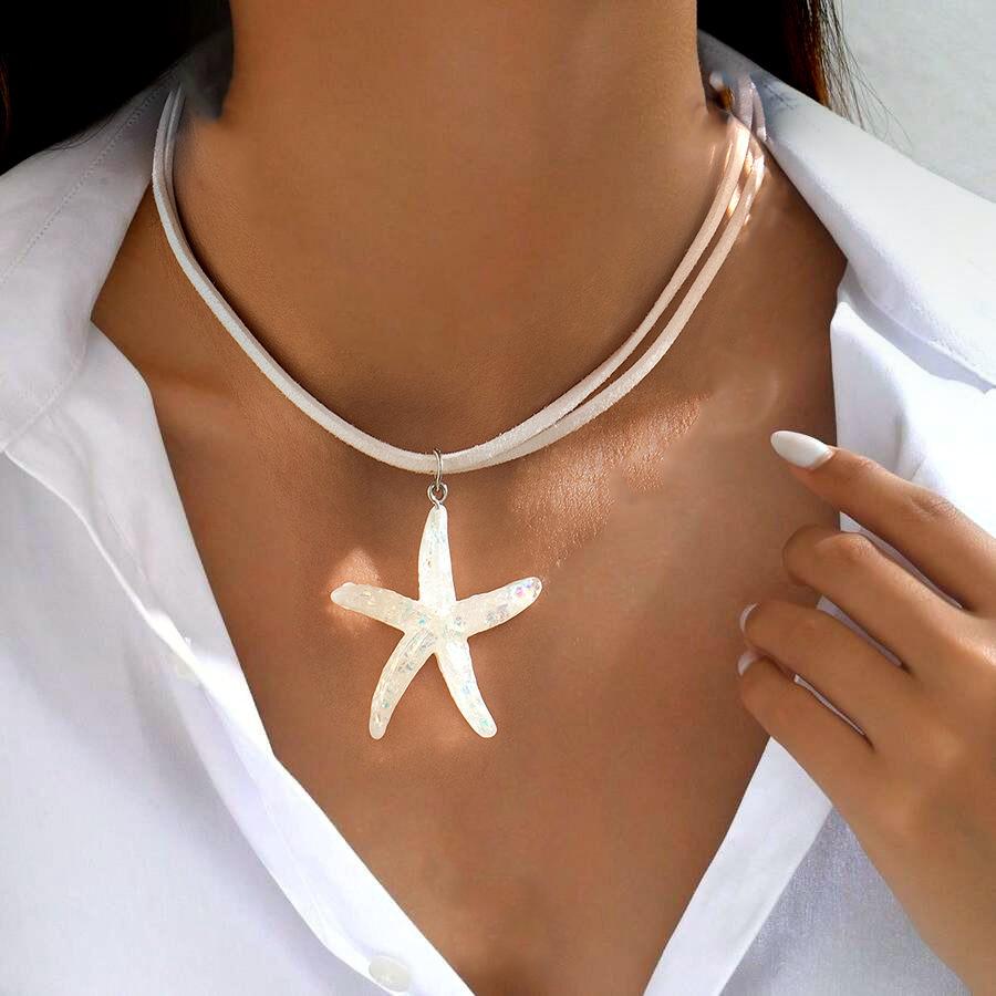 

Summer Seaside Wind Starfish Pendant Necklace Female Niche Design Women s Neck Chain Accessories
